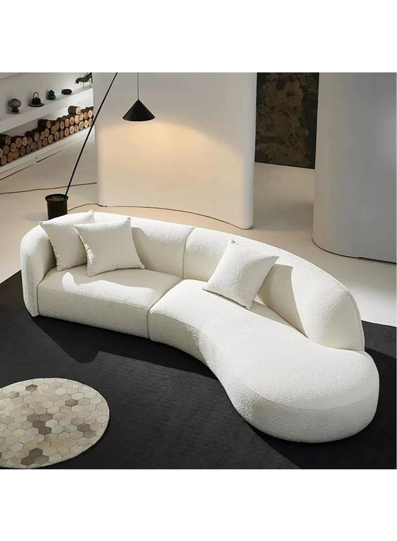 Karnak European Berber Fleece 4 Seater Sofa – White - Image 3
