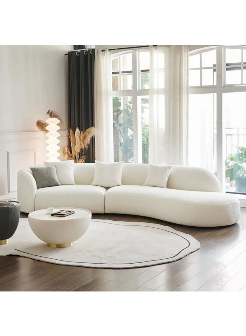 Karnak European Berber Fleece 4 Seater Sofa – White - Image 4