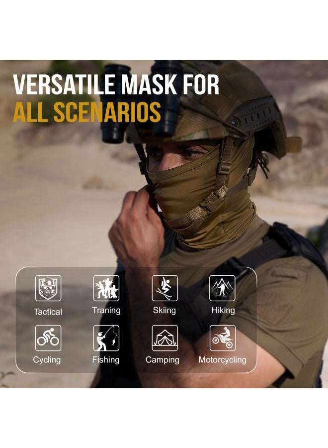 OneTigris Balaclava Face Mask Men, Women's Full Head Wrap Motorcycle Cooling Neck Gaiter Tactical Hood for Hiking Cycling (Tan, Large), Tan, L - Image 2