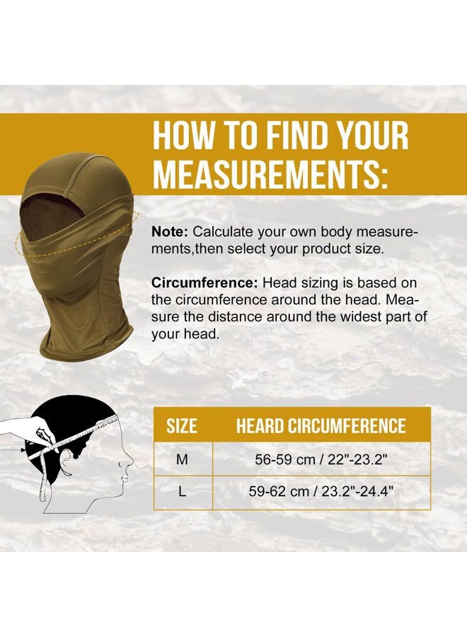 OneTigris Balaclava Face Mask Men, Women's Full Head Wrap Motorcycle Cooling Neck Gaiter Tactical Hood for Hiking Cycling (Tan, Large), Tan, L - Image 5