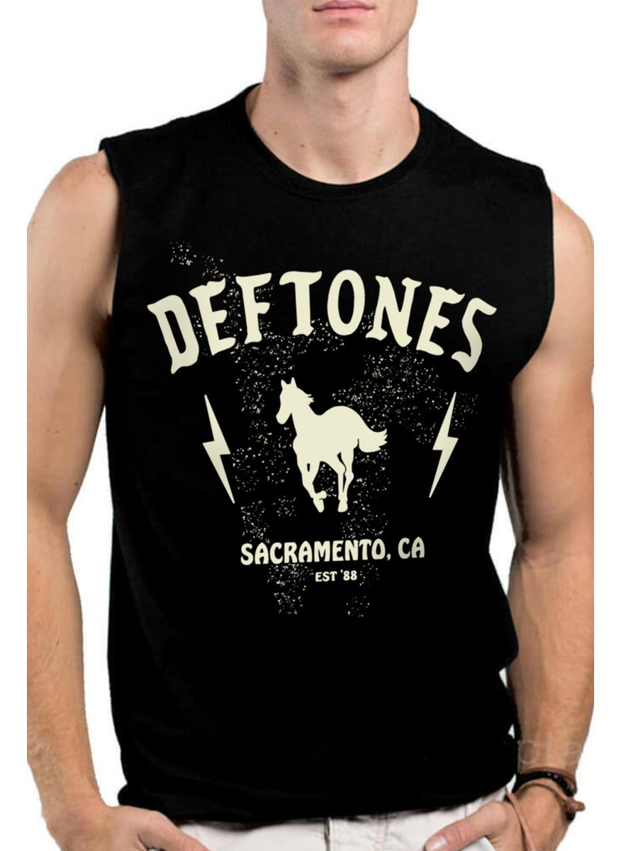 Rock&Roll Deftones Black Cut Sleeve / Sleeveless Men's T-Shirt  - Image 1