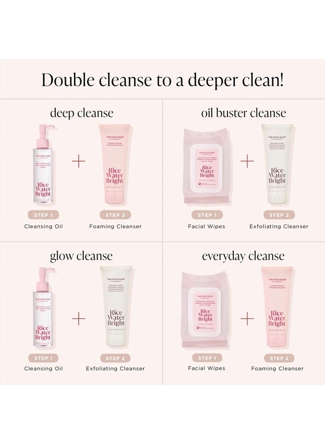 THE FACE SHOP Rice Water Bright Cleansing Facial Wipes - Rice Extract - Refreshing, Brightening, Moisturizing - Infused with Cleansing Milk - Vegan Disposable Makeup Remover Wipes - Korean Skin Care - Image 5