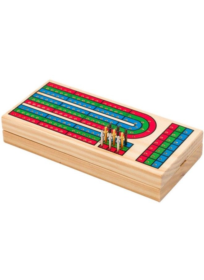 Regal Games - Wooden Cribbage Board Game With Metal Pegs And A Standard Deck Of Playing Cards 4 Players - Image 1