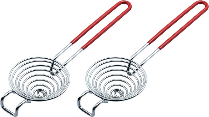 CAMKYDE Egg Separator Food Grade Stainless Steel Egg Yolk White Separation Tool Set of 2 Red