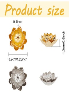 Excefore 4pcs Metal Incense Holders, Mini Lotus Alloy Incense Stick Burner, Incense Censer with Incense Ash Catcher for Home Decor, Yoga, SPA  - Image 2