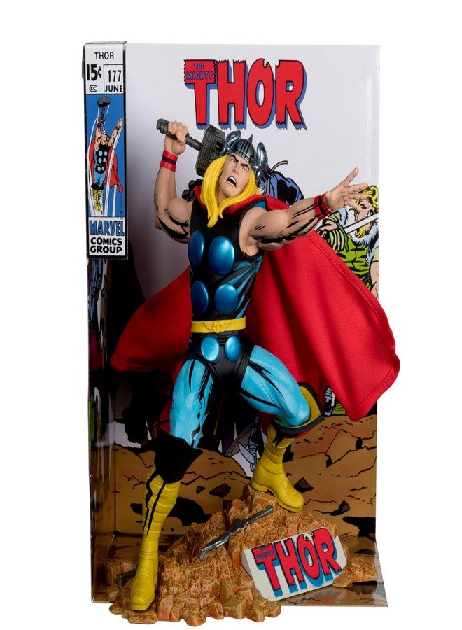 McFarlane Toys - Marvel Thor 1:6th Scale Collectible with Scene & Comic (The Mighty Thor #177) - Image 1