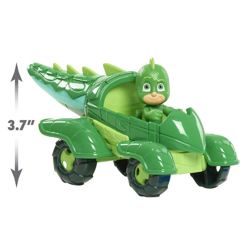 PJMASKS لعبة PJ Masks جيكو ومركبة جيكو، مجموعة من قطعتين لشخصية متحركة باللون الأخضر ومركبة لعشاقها، الأولاد، الأطفال، من عمر 3 سنوات وما فوق - Image 5