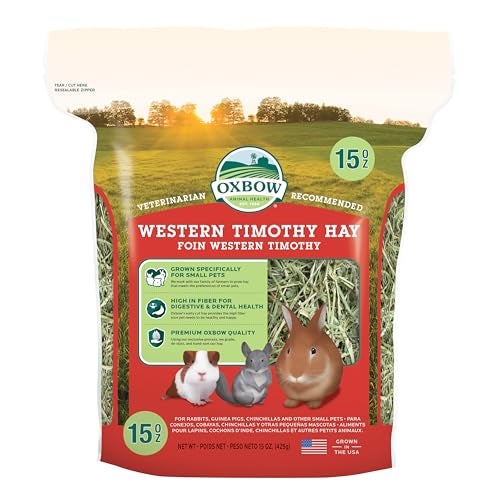 Oxbow Timothy Hay, Rabbit & Guinea Pig Hay, High Fiber for Digestive Health, Grown in the USA, Veterinarian Recommended Small Pet Supplies, for Rabbits, Guinea Pigs, & Chinchillas, 15 oz. - Image 1