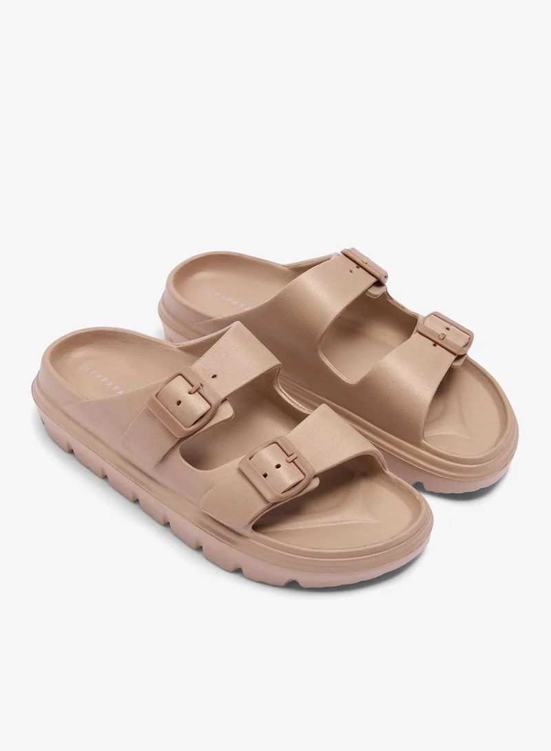 ماتلان Nude Double Buckle Chunky Sandals