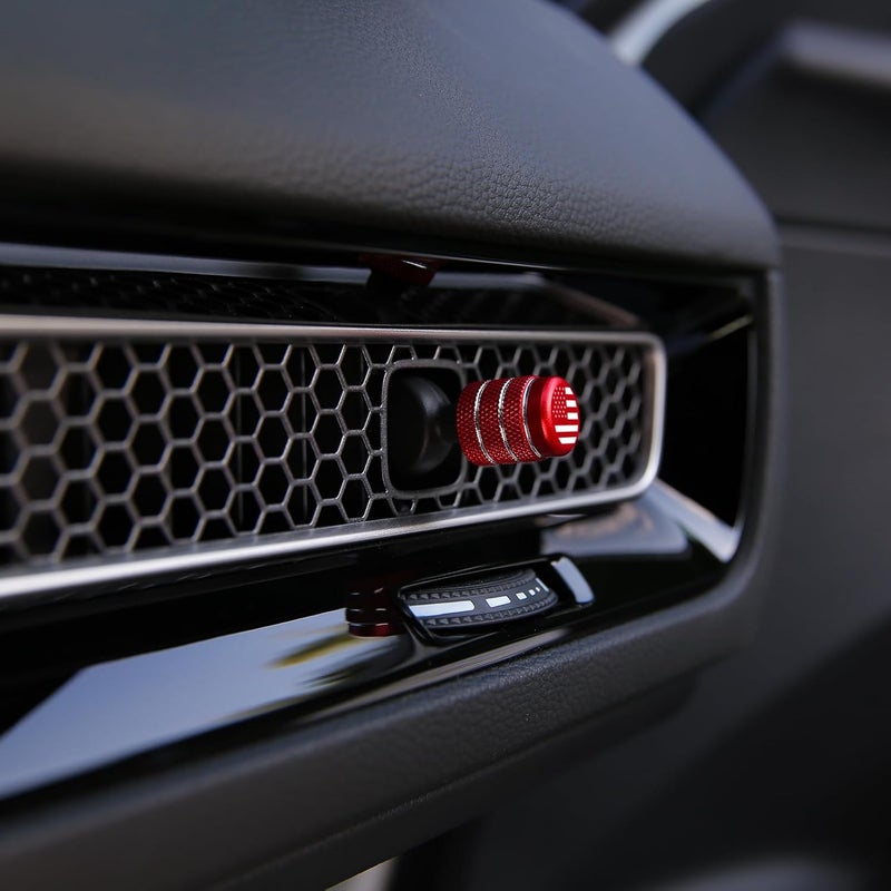 CKE 4pcs Red Flag Air Vent Cover Trim Caps for Honda - Image 4