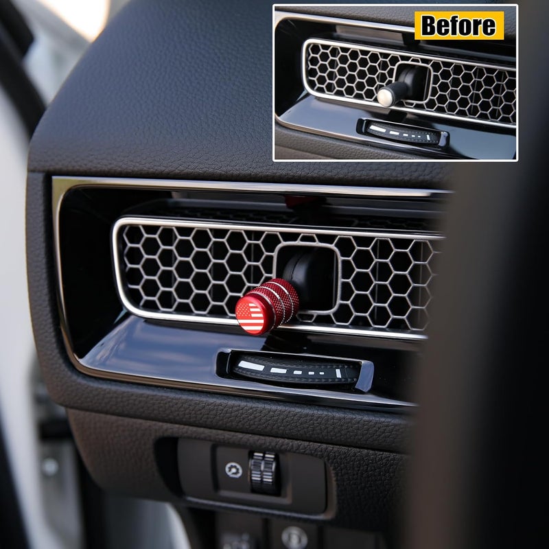 CKE 4pcs Red Flag Air Vent Cover Trim Caps for Honda - Image 3