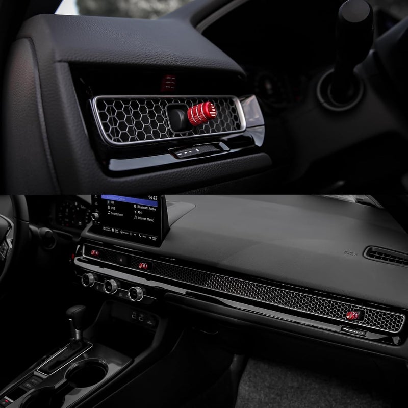 CKE 4pcs Red Flag Air Vent Cover Trim Caps for Honda - Image 5