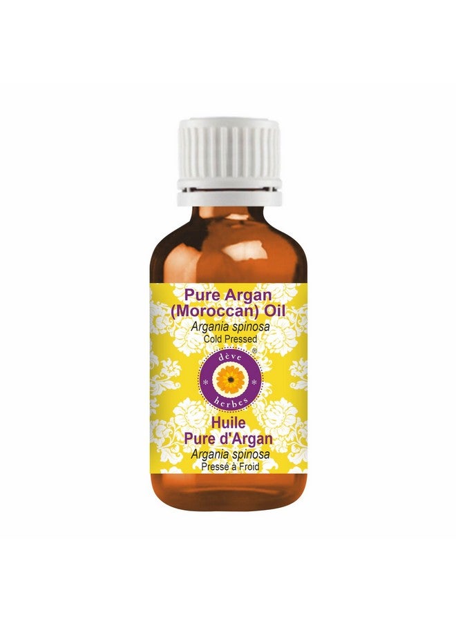 Deve Herbes Pure Argan (Moroccan) Oil (Argania spinosa) | Cold Pressed | Natural | Undiluted | For Diluting Essential Oils | For Hair, Skin & Massage | Men & Women | 30ml - Image 1