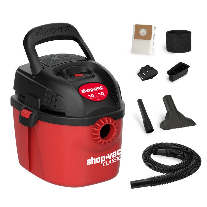 SHOPVAC Shop-Vac 2021000 1 Gallon 1 Peak Wet/Dry Vac, Portable Compact Micro Vacuum with Collapsible Handle Wall Bracket & Multifunction Accessories Uses Type A Filter Bag & Type MM Foam Sleeve - Image 1