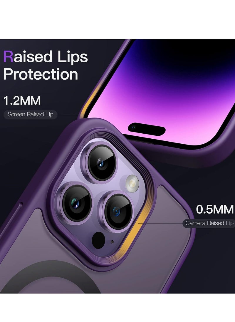 Denx - Magnetic Case for iPhone 14 Pro  6.1-Inch Compatible iphone 14 Pro 6.1  with MagSafe, Translucent Matte Back Slim Shockproof Phone Cover (purple) - Image 1