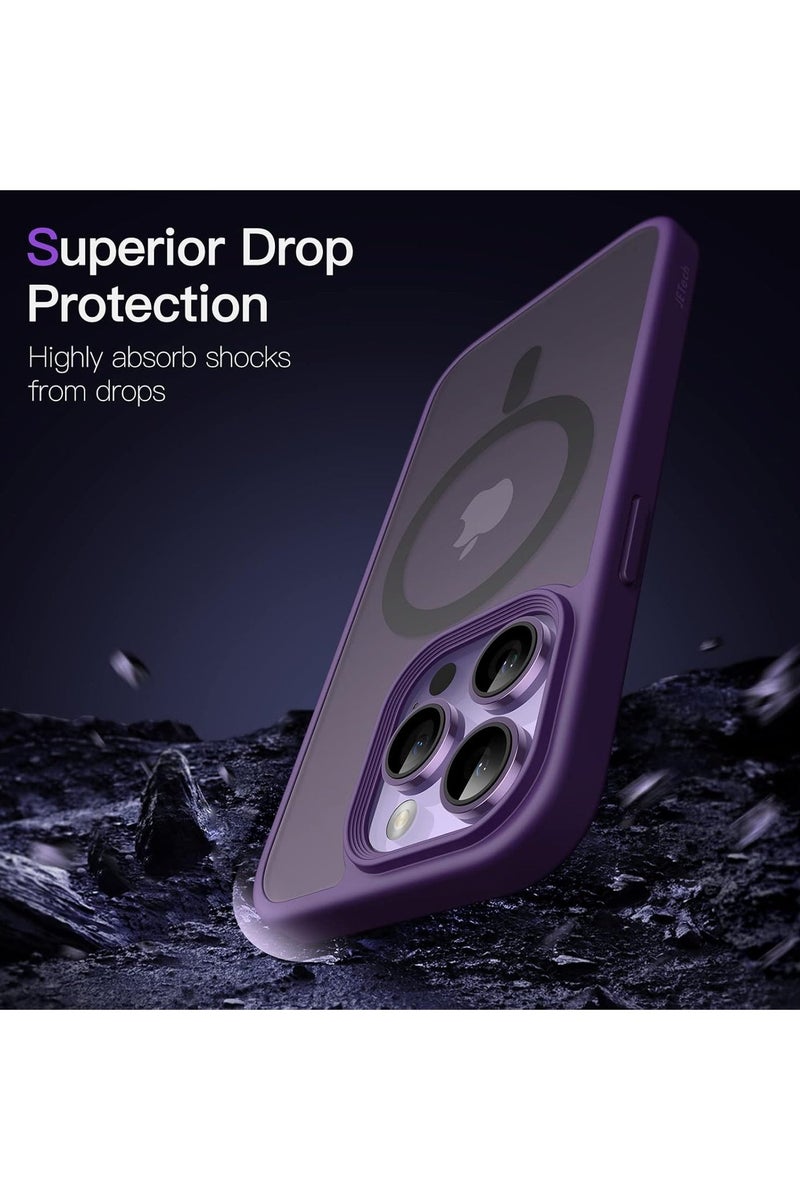 ACLIX Magnetic Case for iPhone 14 Pro  [Shockproof & Slim] Matte Hard Back Cover with high-Grade Protection | Deep Purple - Image 3