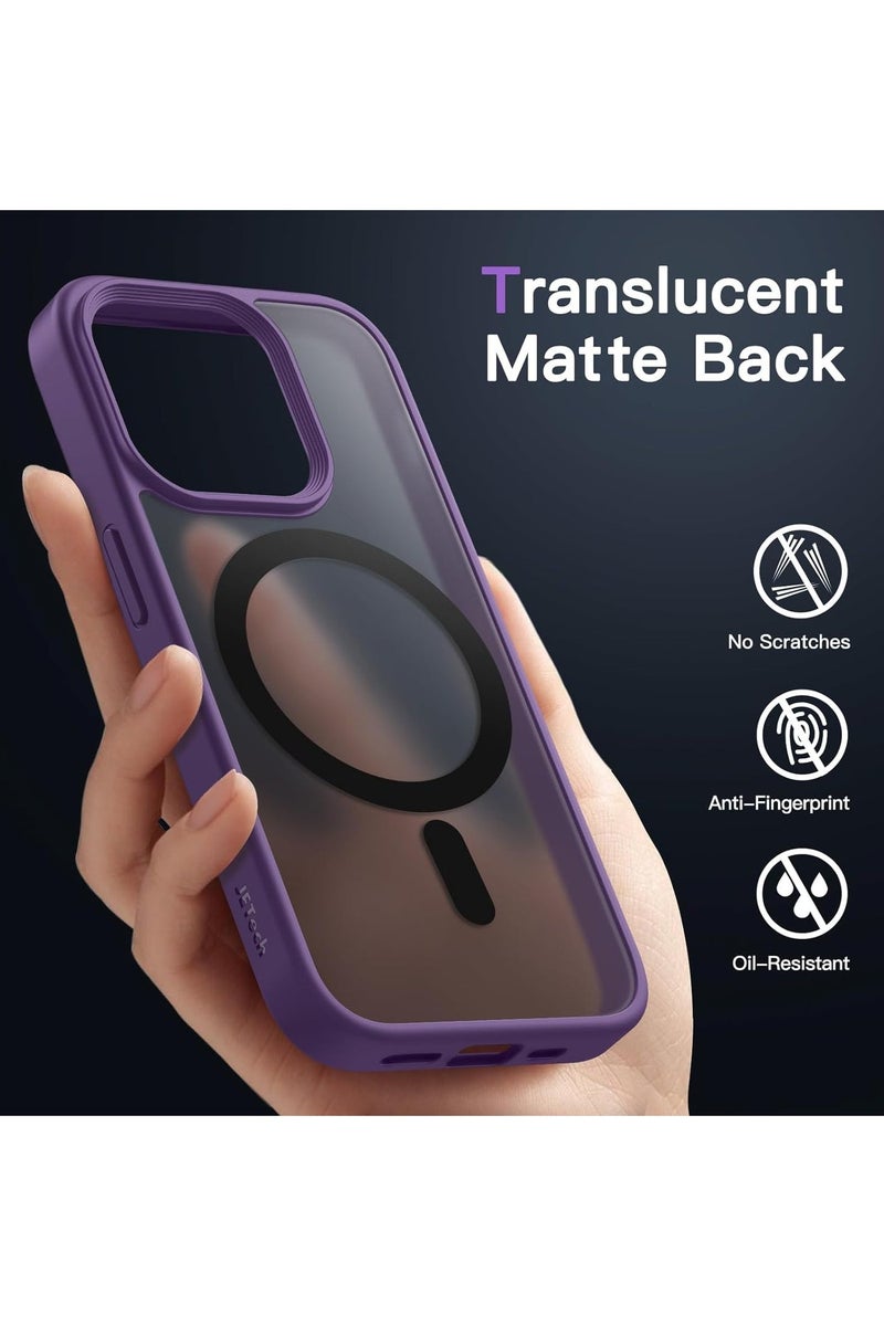 ACLIX Magnetic Case for iPhone 14 Pro  [Shockproof & Slim] Matte Hard Back Cover with high-Grade Protection | Deep Purple - Image 4