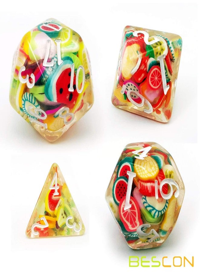 BESCON DICE Fruit Polyhedral Dice Set, Novelty RPG Dice Set of 7 - Image 4