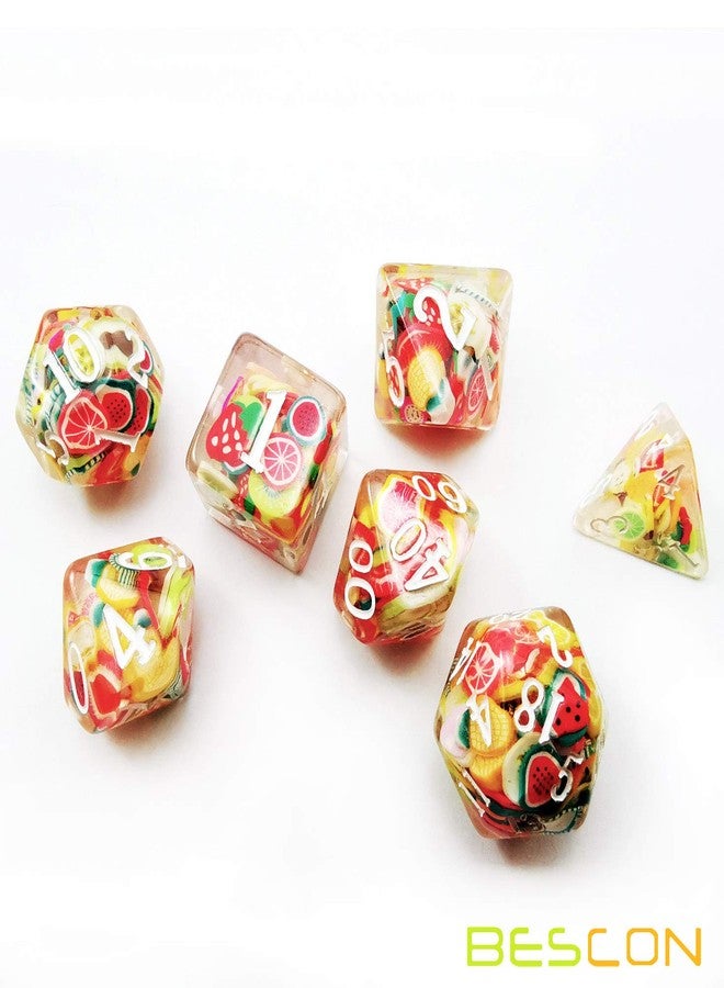 BESCON DICE Fruit Polyhedral Dice Set, Novelty RPG Dice Set of 7 - Image 5