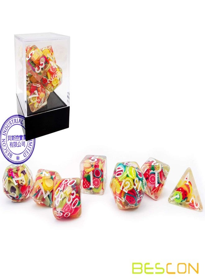 BESCON DICE Fruit Polyhedral Dice Set, Novelty RPG Dice Set of 7 - Image 2