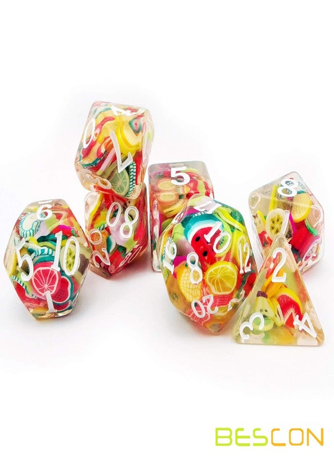 BESCON DICE Fruit Polyhedral Dice Set, Novelty RPG Dice Set of 7 - Image 3