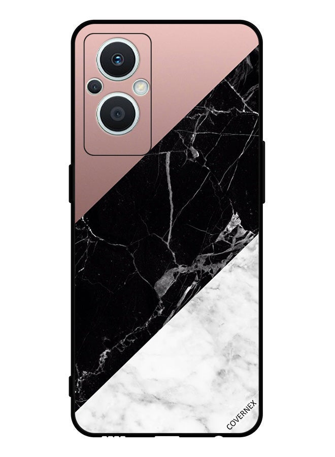 Covernex Protective Case Cover For Oppo Reno 7 Lite Marble & Plain Combination Pattern - Image 1