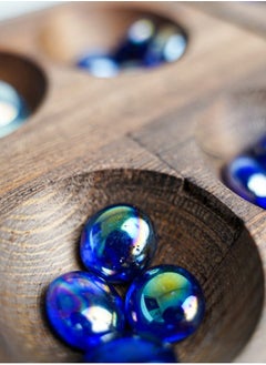Star Wooden Mangala Game – Traditional Mancala Strategy Board with Intricate Star Design, 17x28.5cm Box, Classic Logic Game for All Ages  - Image 3