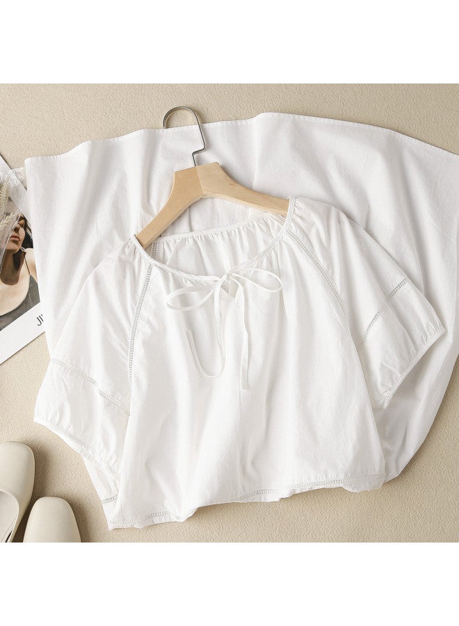 XINYANG Women's Dress 2025 Summer French Elegance Pure Cotton Midi Dress Slim Fit A-line Skirt - Image 5