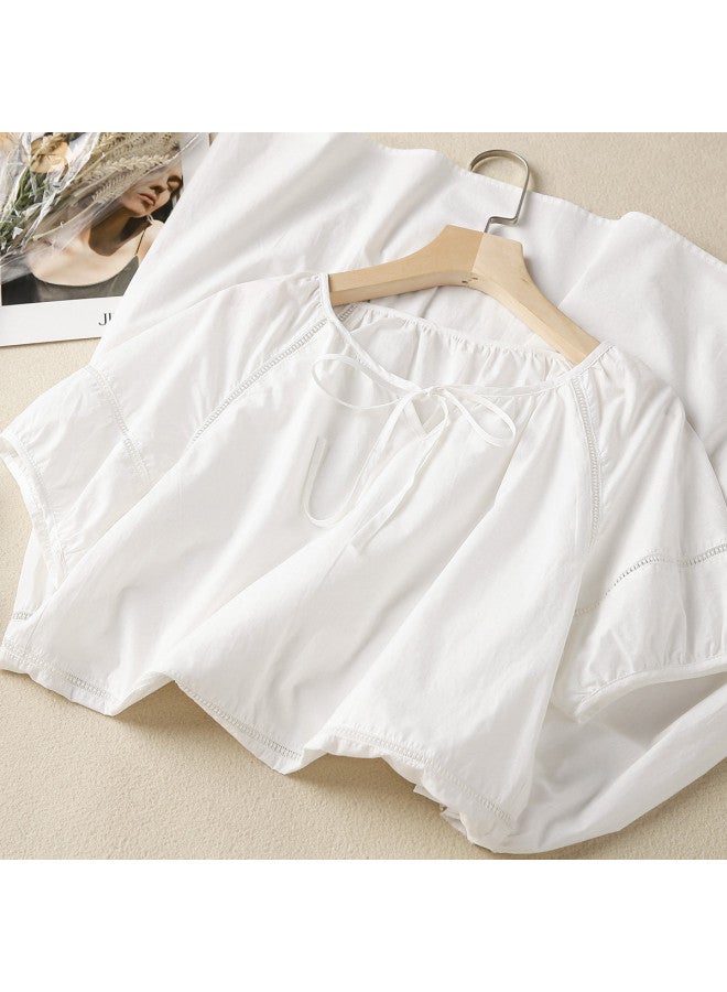 XINYANG Women's Dress 2025 Summer French Elegance Pure Cotton Midi Dress Slim Fit A-line Skirt - Image 4