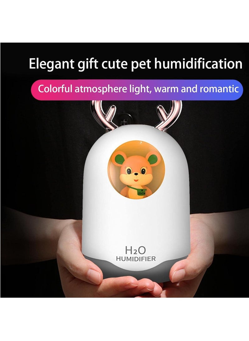300ml Cute Cat Mini Humidifier – Portable Cool Mist Diffuser with Auto Shut-Off for Car, Room, Bedroom & Desktop Use
