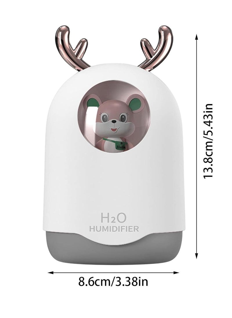300ml Cute Cat Mini Humidifier – Portable Cool Mist Diffuser with Auto Shut-Off for Car, Room, Bedroom & Desktop Use