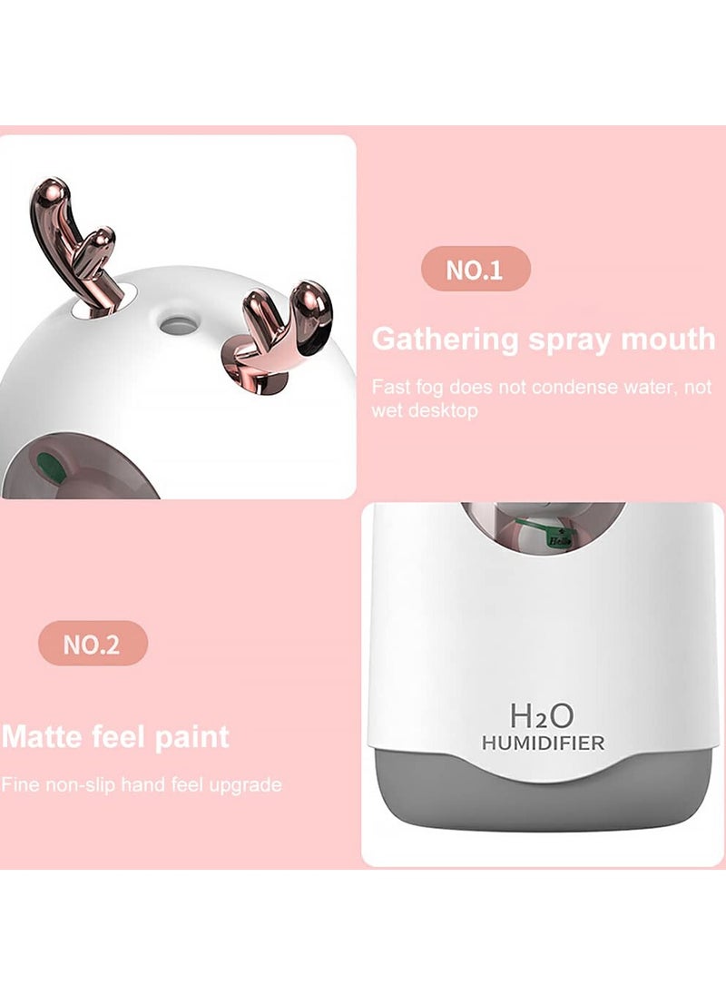 300ml Cute Cat Mini Humidifier – Portable Cool Mist Diffuser with Auto Shut-Off for Car, Room, Bedroom & Desktop Use