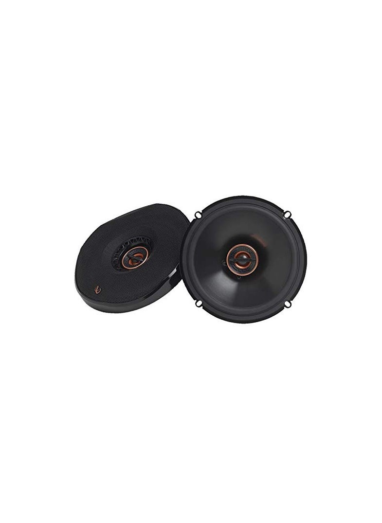 Infinity - 6-1/2" (160mm) shallow-mount coaxial car speaker Power Handling: 55W RMS, 165W peak Sensitivity: (@ 2. 83V) 93dB Frequency Response: 57Hz – 21kHz Impedance: 3. 0 ohms - Image 1