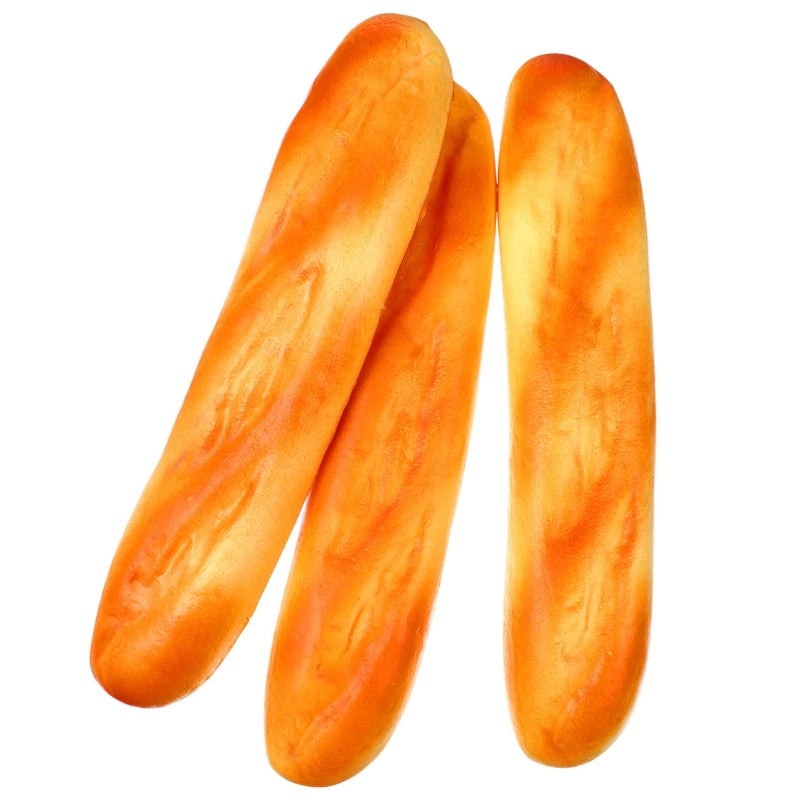 ULTNICE 3pcs Artificial French Long Bread Loaf Lifelike Fake Dessert Cake Food Pretend Play Food Playset Toys Photography Prop Kitchen Decoration Medium - Image 3