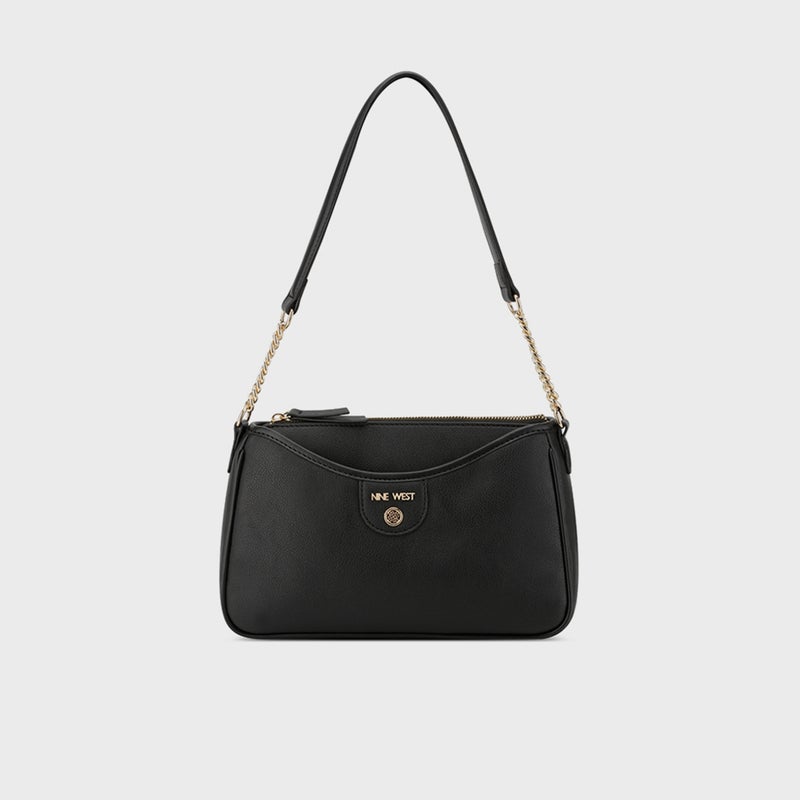 Black Textured Shoulder Bag for Women