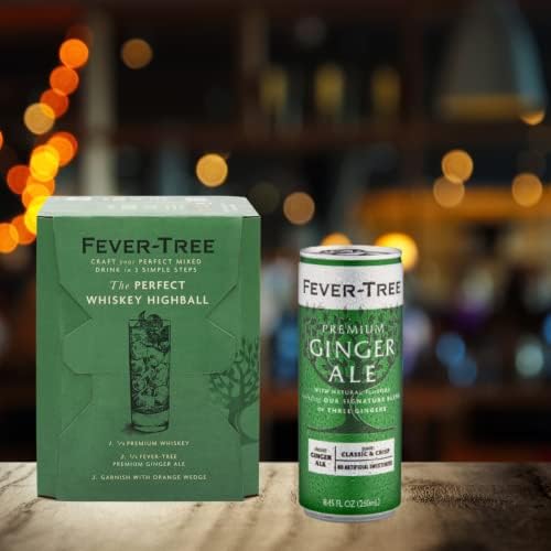 Fever Tree Ginger Ale - Premium Quality Mixer - Refreshing Beverage for Cocktails & Mocktails. Naturally Sourced Ingredients, No Artificial Sweeteners or Colors - 250 ML Cans - Pack of 4 - Image 3
