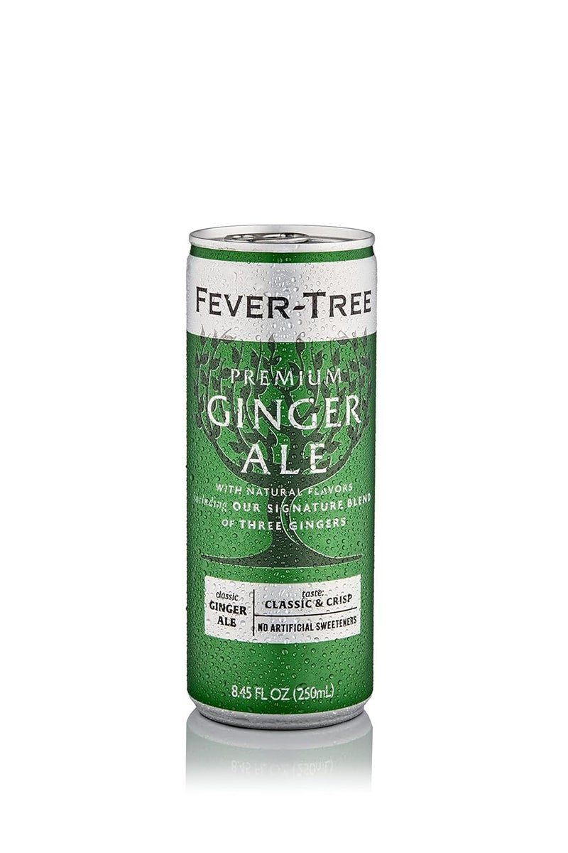 Fever Tree Ginger Ale - Premium Quality Mixer - Refreshing Beverage for Cocktails & Mocktails. Naturally Sourced Ingredients, No Artificial Sweeteners or Colors - 250 ML Cans - Pack of 4 - Image 1