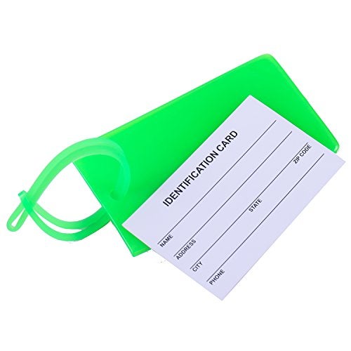 AI-DEE 4 Packs Colorful Flexible Travel Luggage Tags for Baggage Bags/Suitcases - Name ID Labels Set for Travel - Green - Image 3