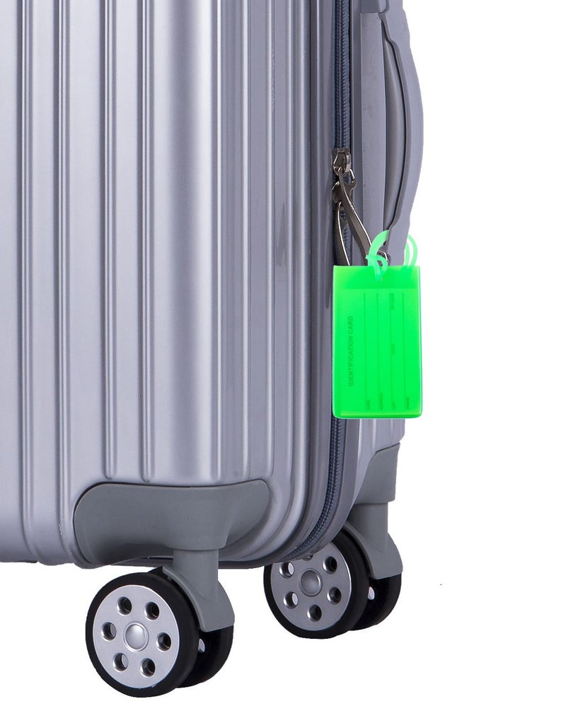 AI-DEE 4 Packs Colorful Flexible Travel Luggage Tags for Baggage Bags/Suitcases - Name ID Labels Set for Travel - Green - Image 5