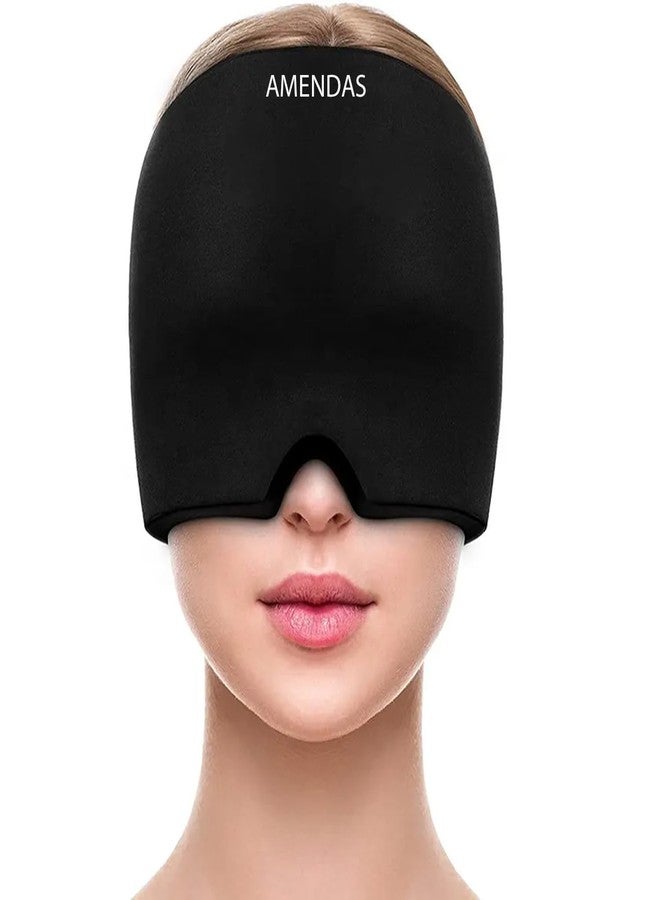 AMENDAS Migraine Relief Cap for Migraines, Headaches, Sinuses, Tension Relief Headache Relief Cap for Men & Women Hot and Cold Therapy Relaxing Thermax Migraine Cap, Migrane Relaxing Cap - Black - Image 1