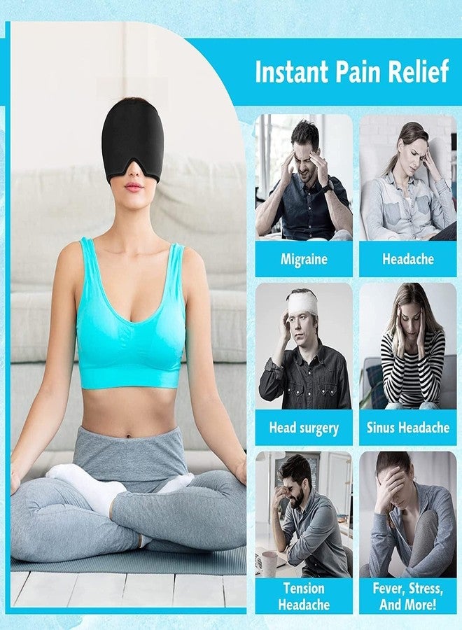 AMENDAS Migraine Relief Cap for Migraines, Headaches, Sinuses, Tension Relief Headache Relief Cap for Men & Women Hot and Cold Therapy Relaxing Thermax Migraine Cap, Migrane Relaxing Cap - Black - Image 4