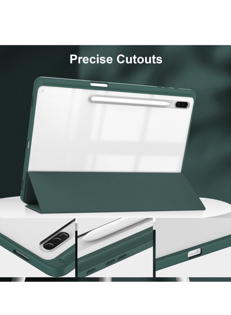 اليشمك Case for Samsung Galaxy Tab S8/Tab S7 11 Inch (Model SM-X700/X706/T870/T875/T878) with Pen Holder, Shockproof Cover with Clear Transparent Back Shell, Auto Wake Sleep - Image 2