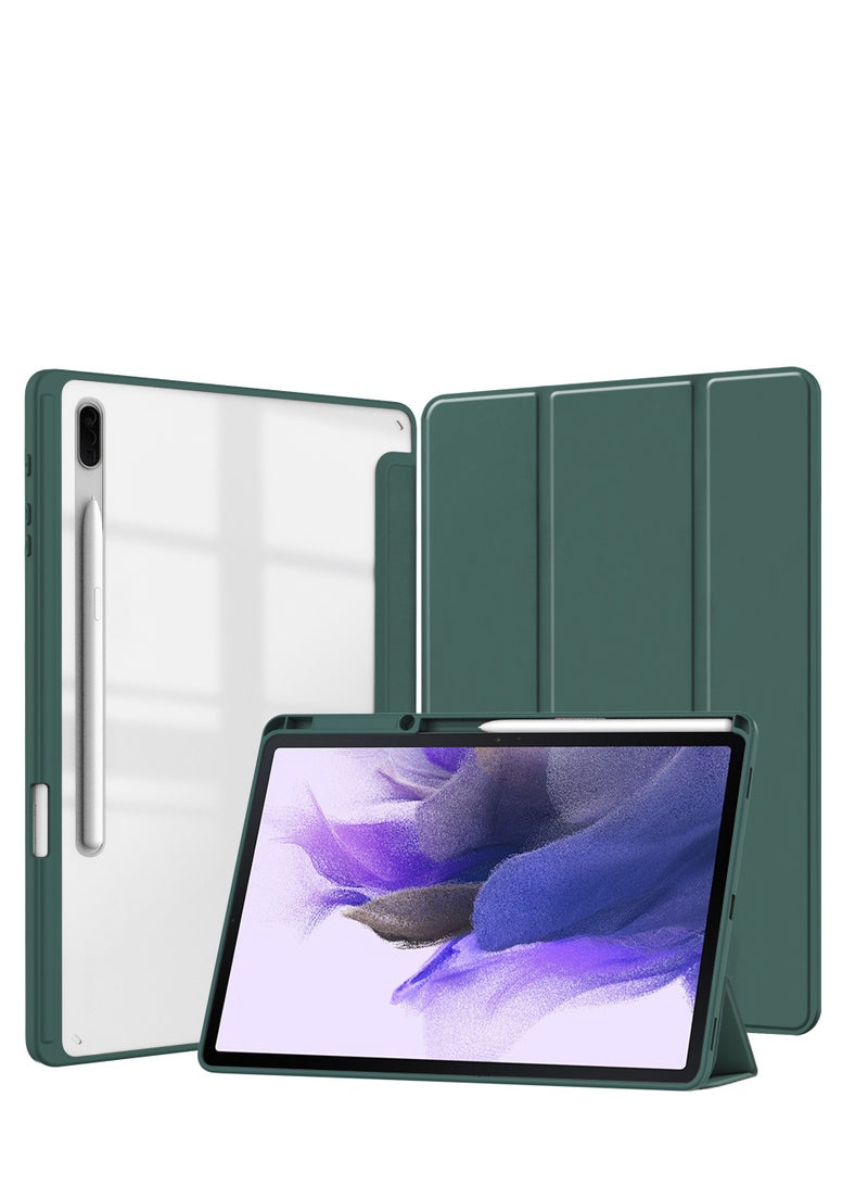 اليشمك Case for Samsung Galaxy Tab S8/Tab S7 11 Inch (Model SM-X700/X706/T870/T875/T878) with Pen Holder, Shockproof Cover with Clear Transparent Back Shell, Auto Wake Sleep - Image 1