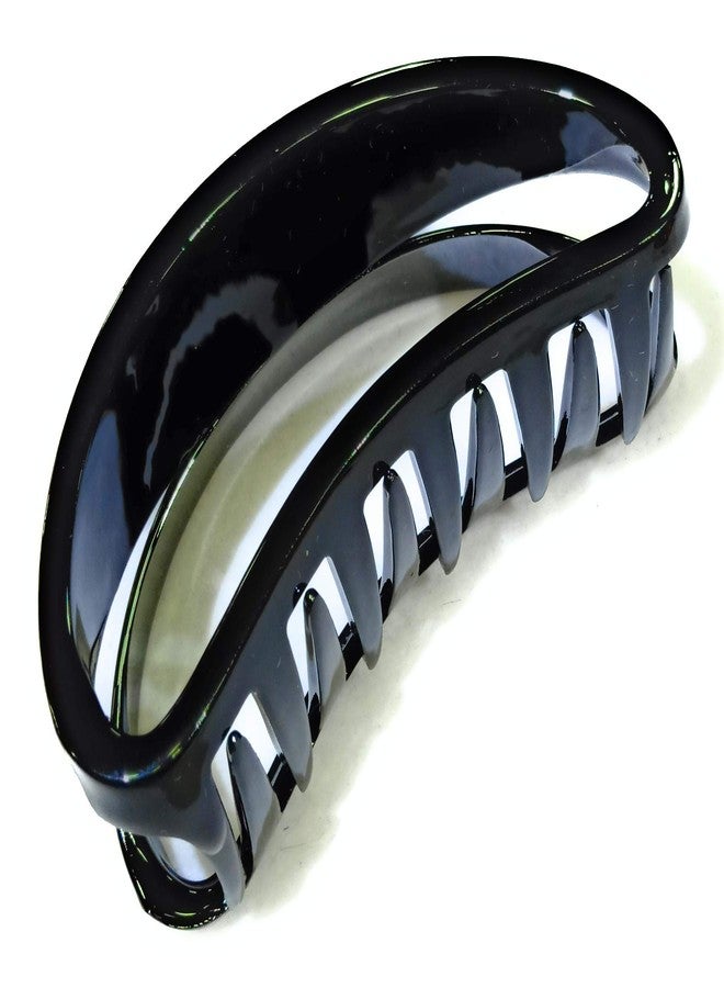 Fairytale Black, Brown Resin Plastic D Shape Big Hair Clutcher Clip/Claw for Women (4 Inches) - Set of 2 - Image 5
