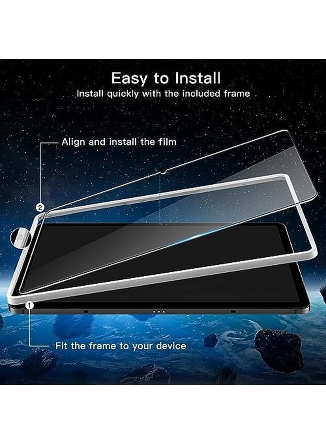 جي تيك واقي شاشة لهاتف سامسونج جالاكسي تاب S9 11 بوصة وجالكسي تاب S9 Fe 10.9 بوصة مع إطار سهل التركيب من الزجاج المقسى عالي الدقة شفاف، عبوتان - Image 3