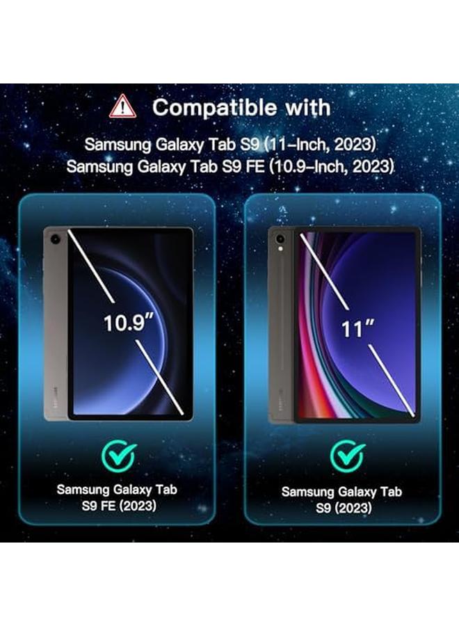 جي تيك واقي شاشة لهاتف سامسونج جالاكسي تاب S9 11 بوصة وجالكسي تاب S9 Fe 10.9 بوصة مع إطار سهل التركيب من الزجاج المقسى عالي الدقة شفاف، عبوتان - Image 2