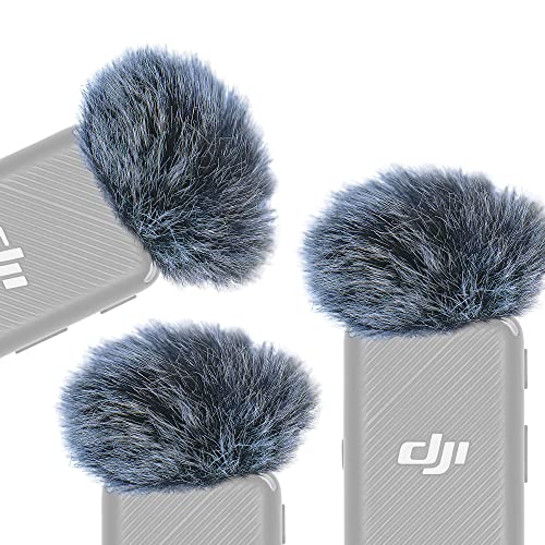 Ruittos Microphone Deadcat Compatible with DJI Wireless Lavalier Microphone, Microphone Windscreen Wind Shield Muff Wind Blocker Protection Windjammer 3 Pieces Black - Image 1