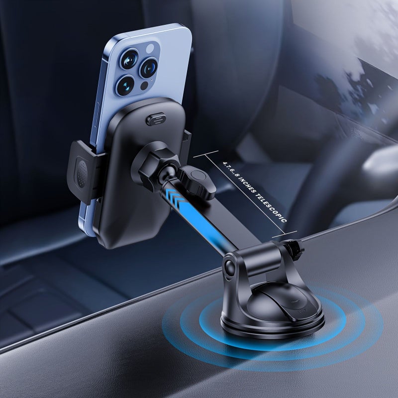 Grey Car Phone Holder Suction Cup 360 Adjustable for 4.5-10.5 Inch Phones - Image 5