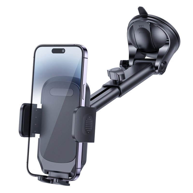 Grey Car Phone Holder Suction Cup 360 Adjustable for 4.5-10.5 Inch Phones - Image 4
