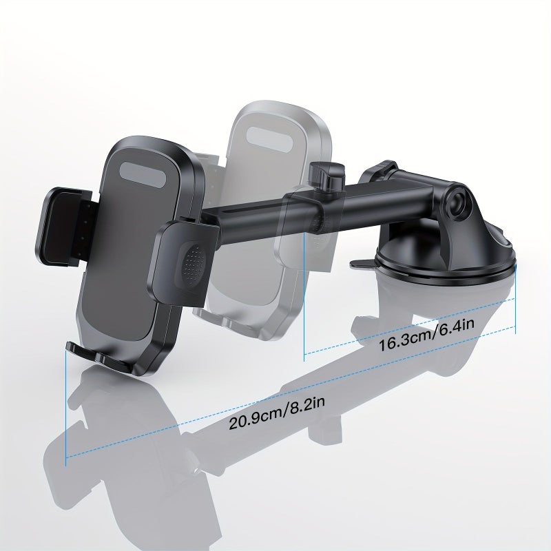 Grey Car Phone Holder Suction Cup 360 Adjustable for 4.5-10.5 Inch Phones - Image 1